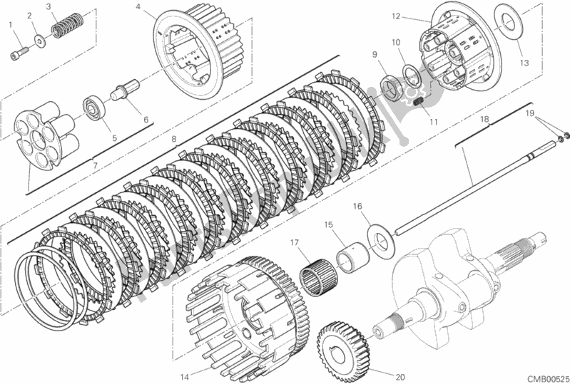 All parts for the Clutch (aptc) of the Ducati Scrambler Desert Sled Thailand USA 803 2020